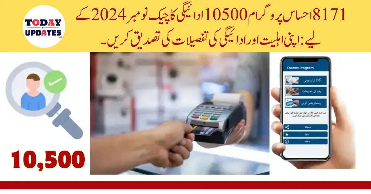 8171 Ehsaas Program 10500 Payment Check for Nov 2024: Verify Your Eligibility & Payment Details