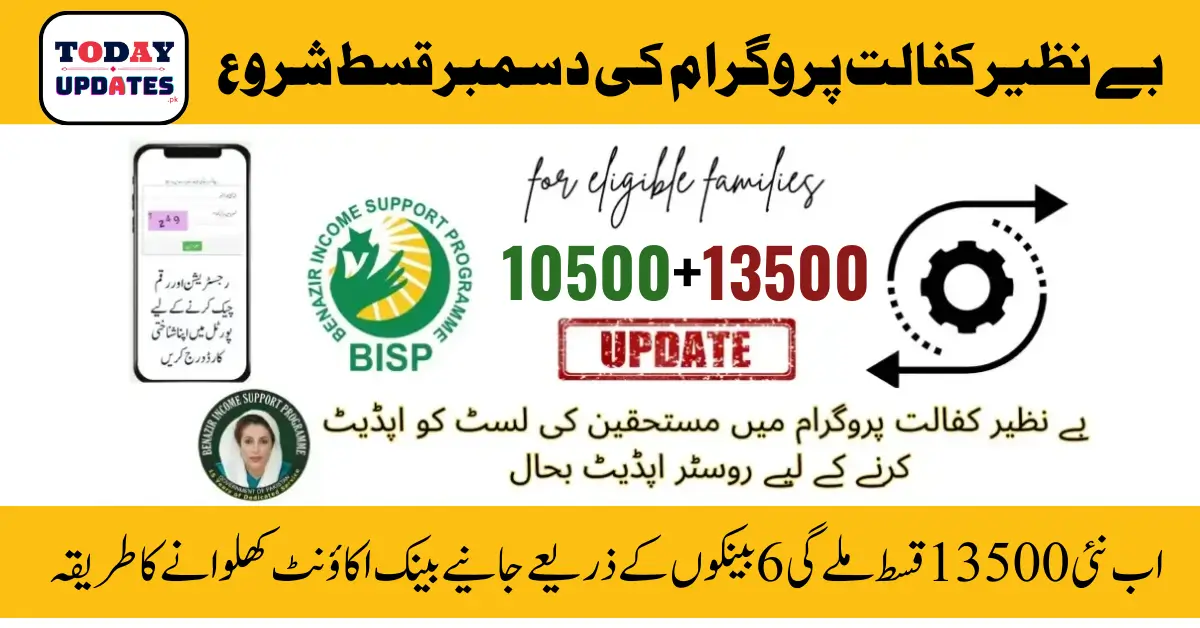 BISP Kafaalat November to December Payment Chart: How to Receive 10500 or 13500?