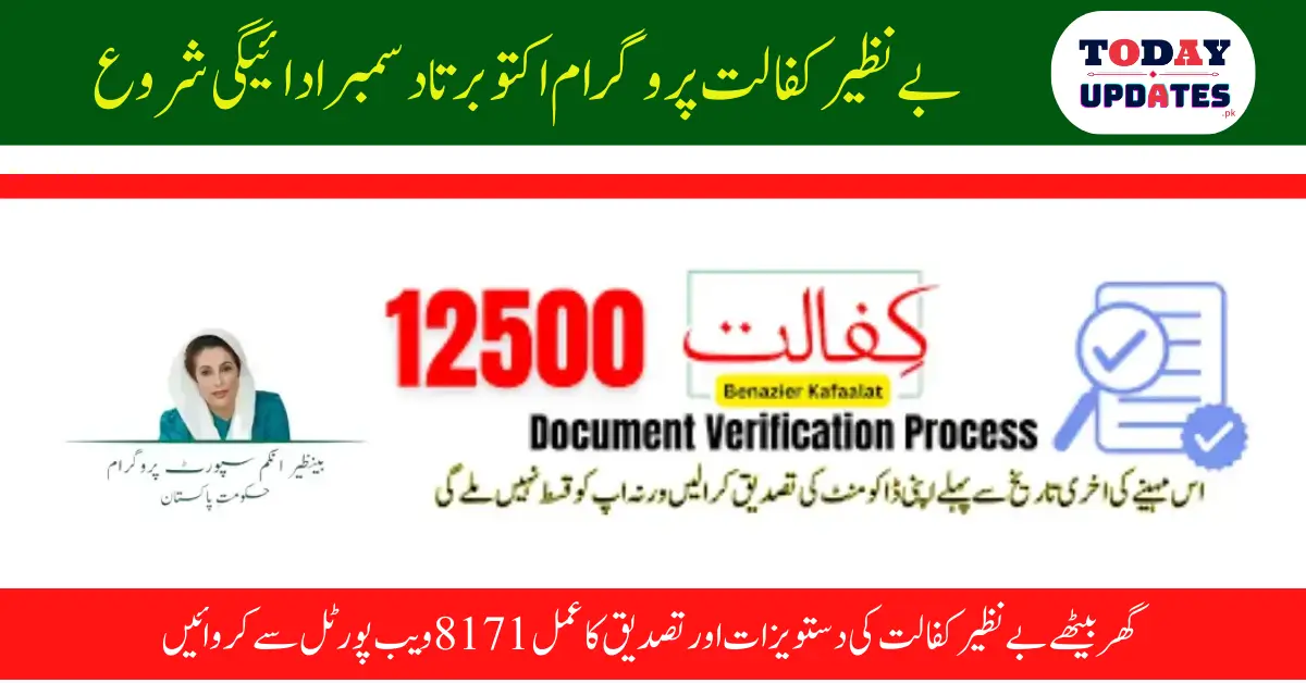 Benazir Kafalat Document Verification Process for Assistance via 8171 Web Portal