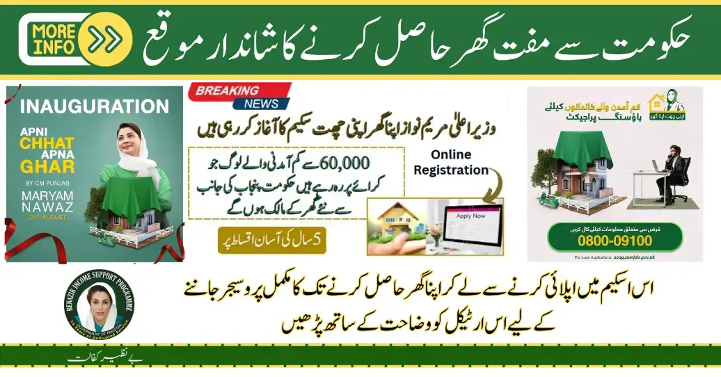 Chief Minister Punjab Maryam Nawaz Sharif Announces Apni Chhat Apna Ghar Scheme Online Registration