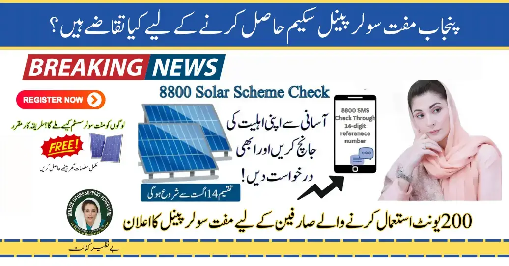 What are the Requirements for Getting The Punjab Free Solar Panel Scheme