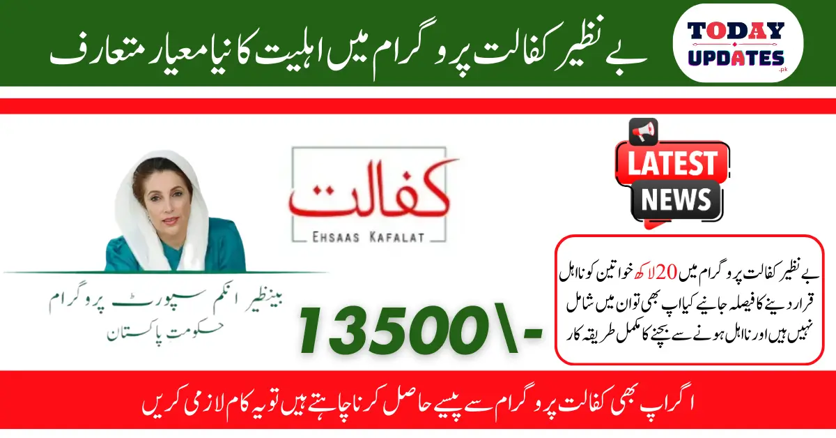 Eligibility Criteria for Benazir Kafalat Program 13500 Check By CNIC 