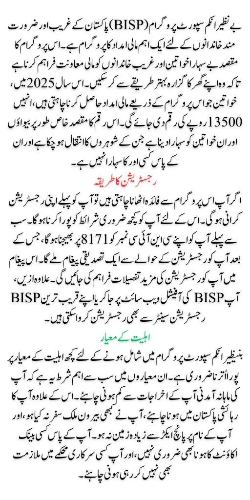 BISP 2025 Registration For 13500 Payment Know Details How To Apply Easy Method